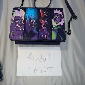 Loungefly Villains Graphic Purple Bag and Wallet